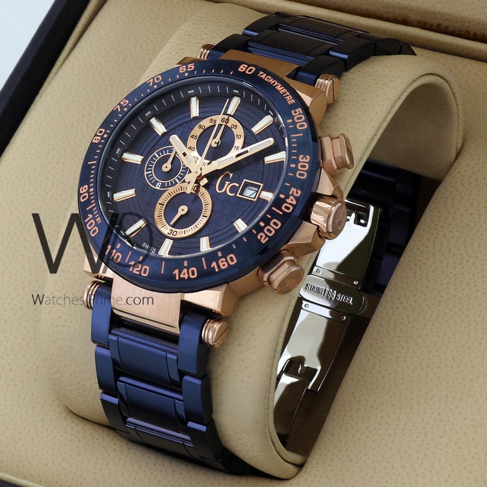 GUESS COLLECTION CHRONOGRAPH blue WITH STAINLESS STEEL blue BELT ...