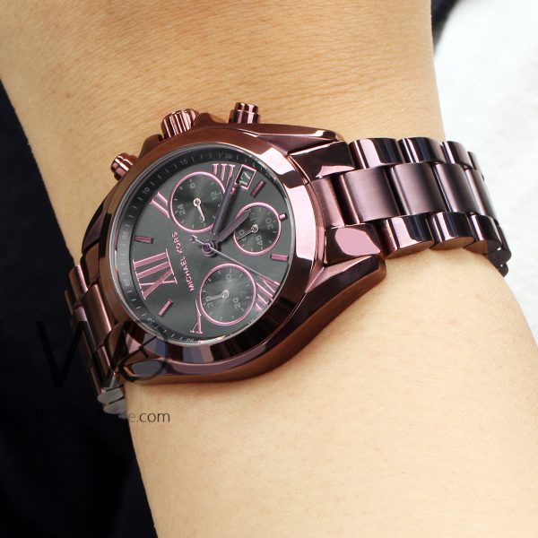 MICHAEL KORS CHRONOGRAPH WATCH pink WITH STAINLESS STEEL pink BELT