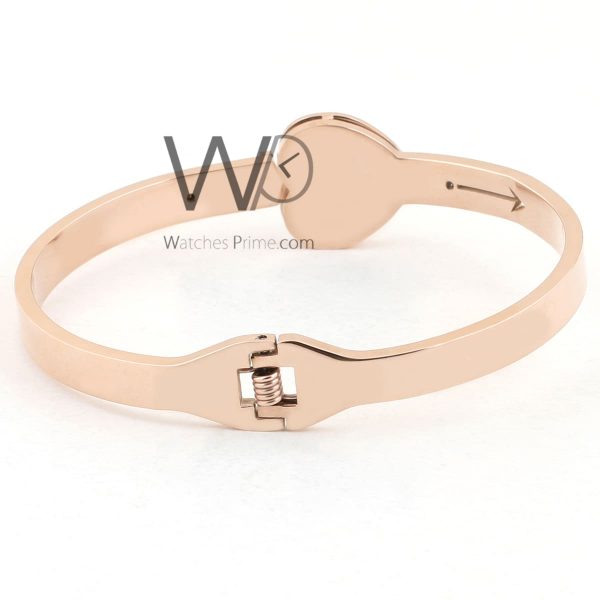 Heart metal rose gold women bracelet | Watches Prime