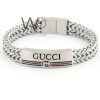 Gucci silver metal men's bracelet