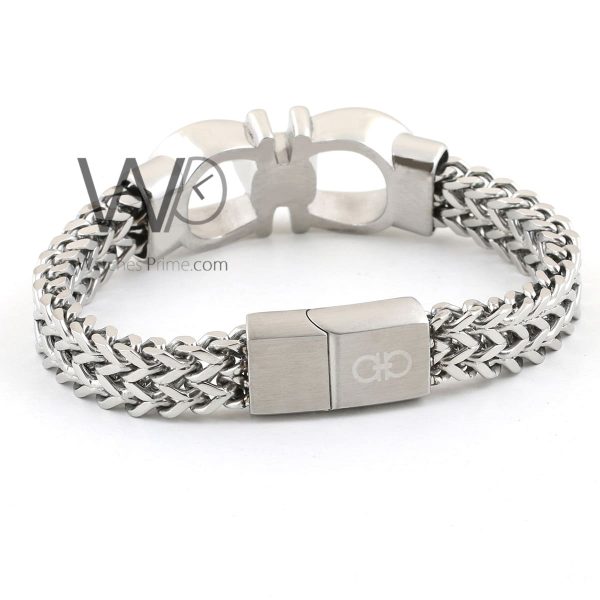Ferragamo metal silver men's bracelet | Watches Prime
