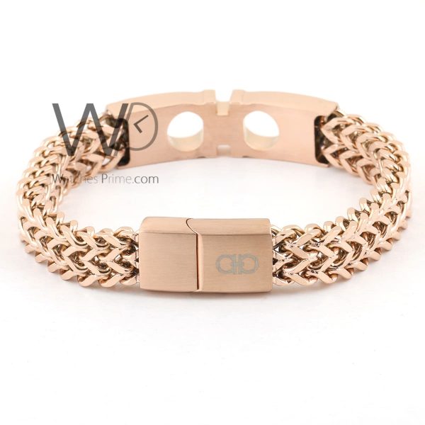 Ferragamo metal rose gold men's bracelet | Watches Prime