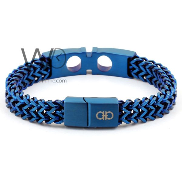 Ferragamo blue stainless steel men's bracelet | Watches Prime