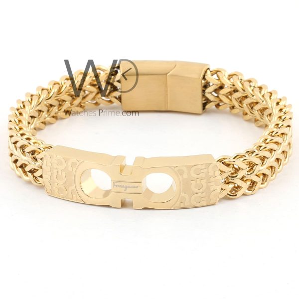 Ferragamo metal gold men's bracele | Watches Prime
