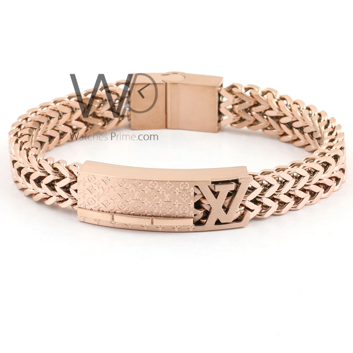 Louis Vuitton LV rose gold metal men bracelet