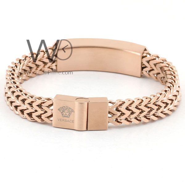 Versace metal rose gold men's bracelet | Watches Prime