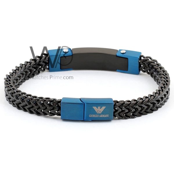 men Emporio Armani stainless steel black bracelet