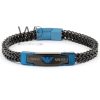 Men emporio armani stainless steel black bracelet