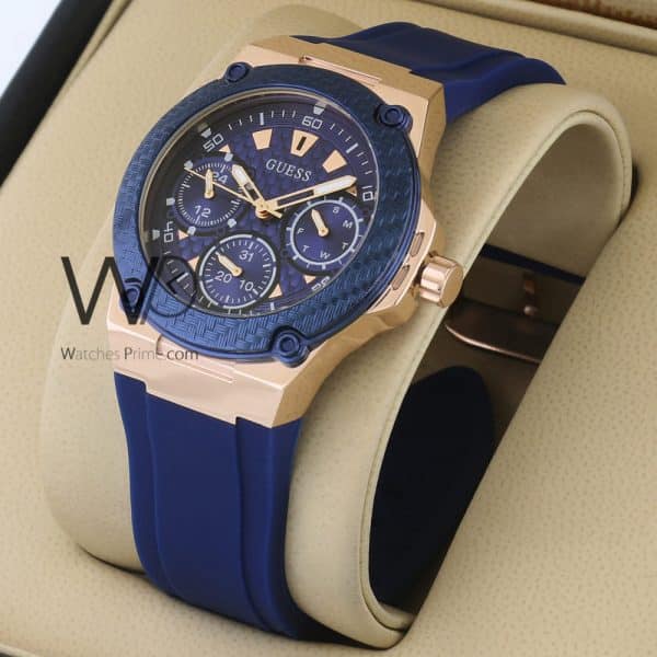 Guess CHRONOGRAPH WATCH blue WITH rubber blue BELT