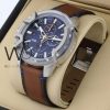 Diesel Havana leather strap men’s watch, rugged design
