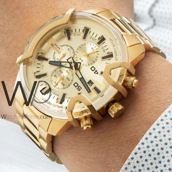 DIESEL CHRONOGRAPH WATCH gold WITH STAINLESS STEEL gold BELT