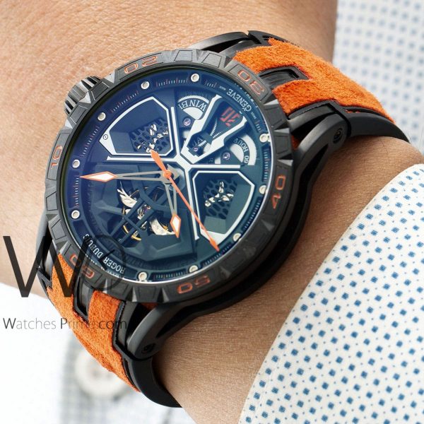 Roger Dubuis Men's Watch Orange Rubber strap | Watches Prime