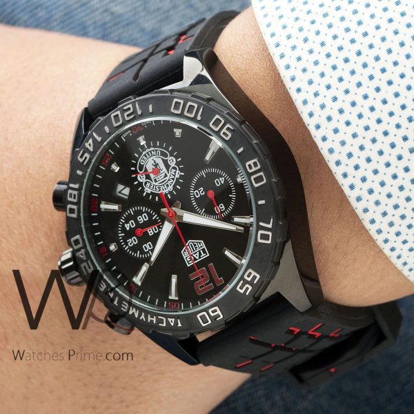 TAG HEUER FORMULA CHRONOGRAPH WATCH black WITH rubber BLACK
