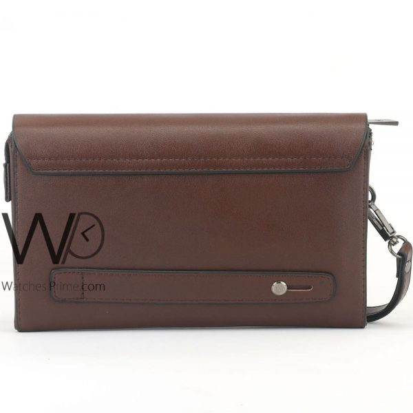 Mont blanc brown hand bag for men leather | Watches Prime