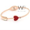 Heart metal rose gold women's bracelet