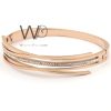 Crossed rose gold metal women bracelet