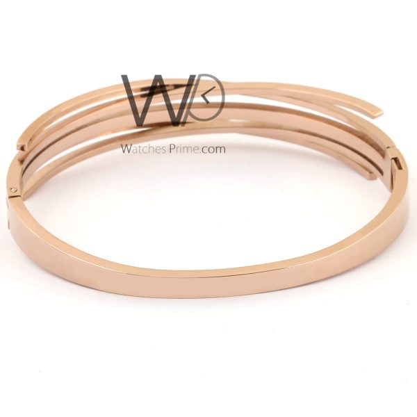 Crossed rose gold metal women bracelet | Watches Prime