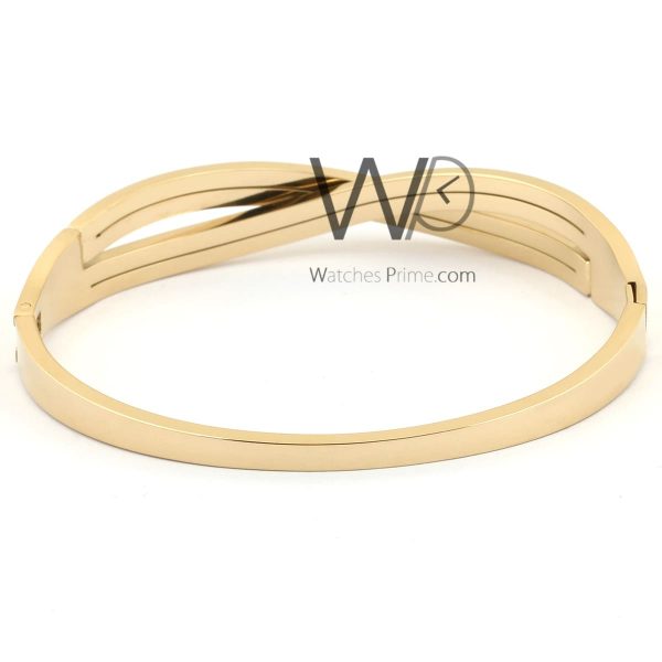Crossed gold metal women bracelet | Watches Prime