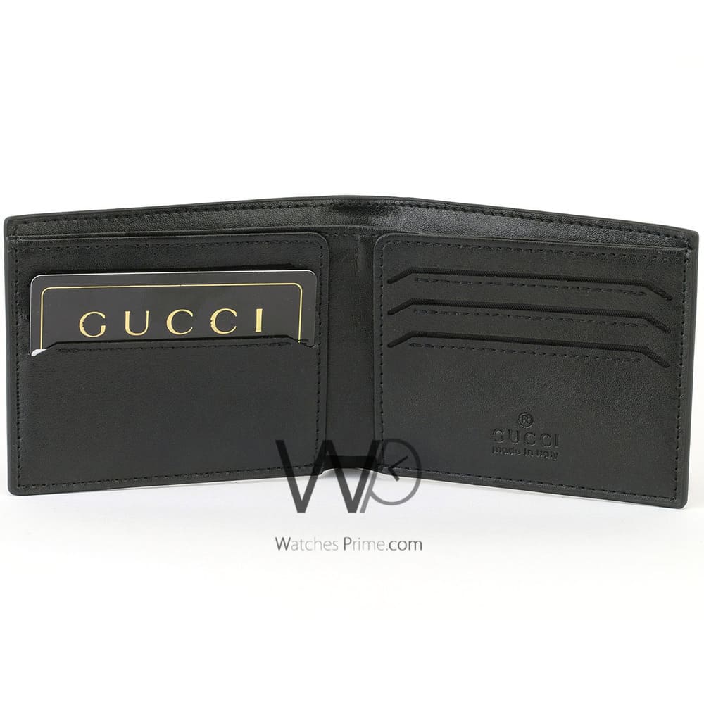 Gucci leather black wallet for men | Watches Prime