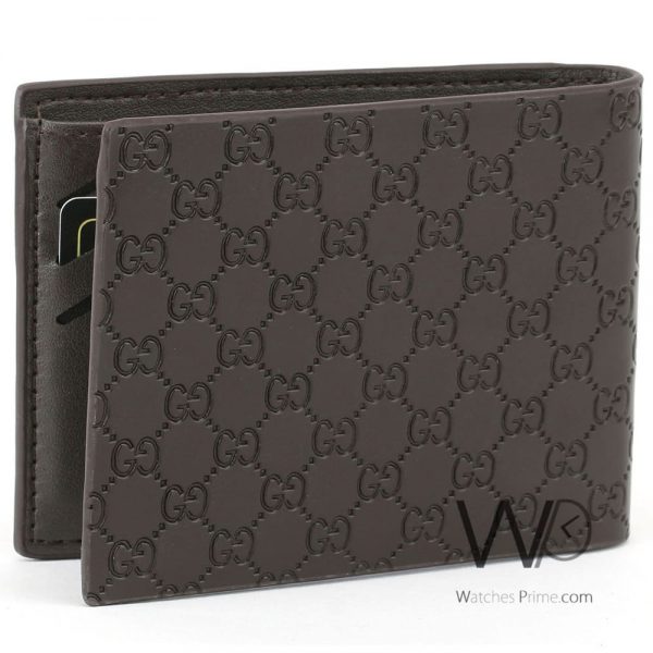 Gucci leather brown wallet for men | Watches Prime