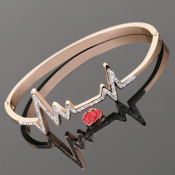 ECG metal rose gold women bracelet | Watches Prime