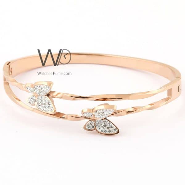 Butterflies rose gold metal women bracelet | Watches Prime   