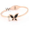 Butterfly bracelet rose gold metal for women