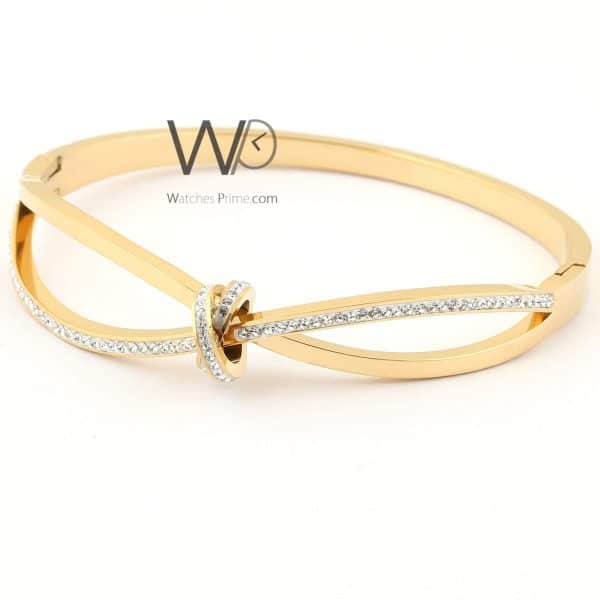 Knot women bracelet gold stainless steel | Watches Prime   