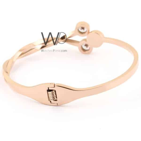 Women bracelet with diamonds metal rose gold | Watches Prime