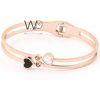 Hearts rose gold metal women bracelet