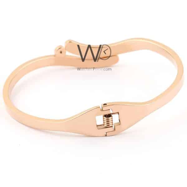 Women bracelet metal rose gold with diamonds | Watches Prime   
