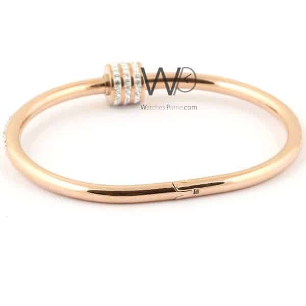 Women bracelet rose gold metal with diamonds | Watches Prime   