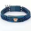 Versacemetal blue men's bracelet
