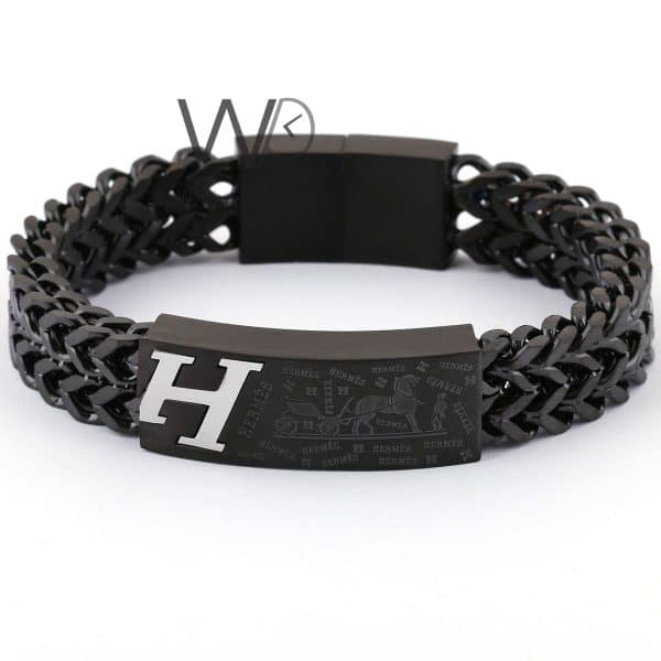 Hermes metal black men's bracelet | Watches Prime   