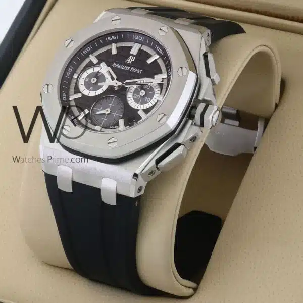 AUDEMARS PIGUET ROYAL OAK OFFSHORE DIVER CHRONOGRAPH WATCH BLACK WITH RUBBER BLACK BELT