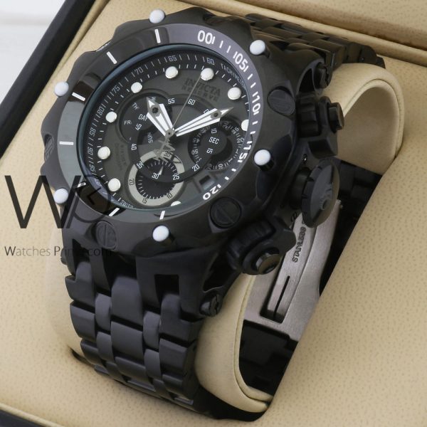 INVICTA CHRONOGRAPH WATCH BLACK WITH STAINLESS STEEL BLACK BELT 5083