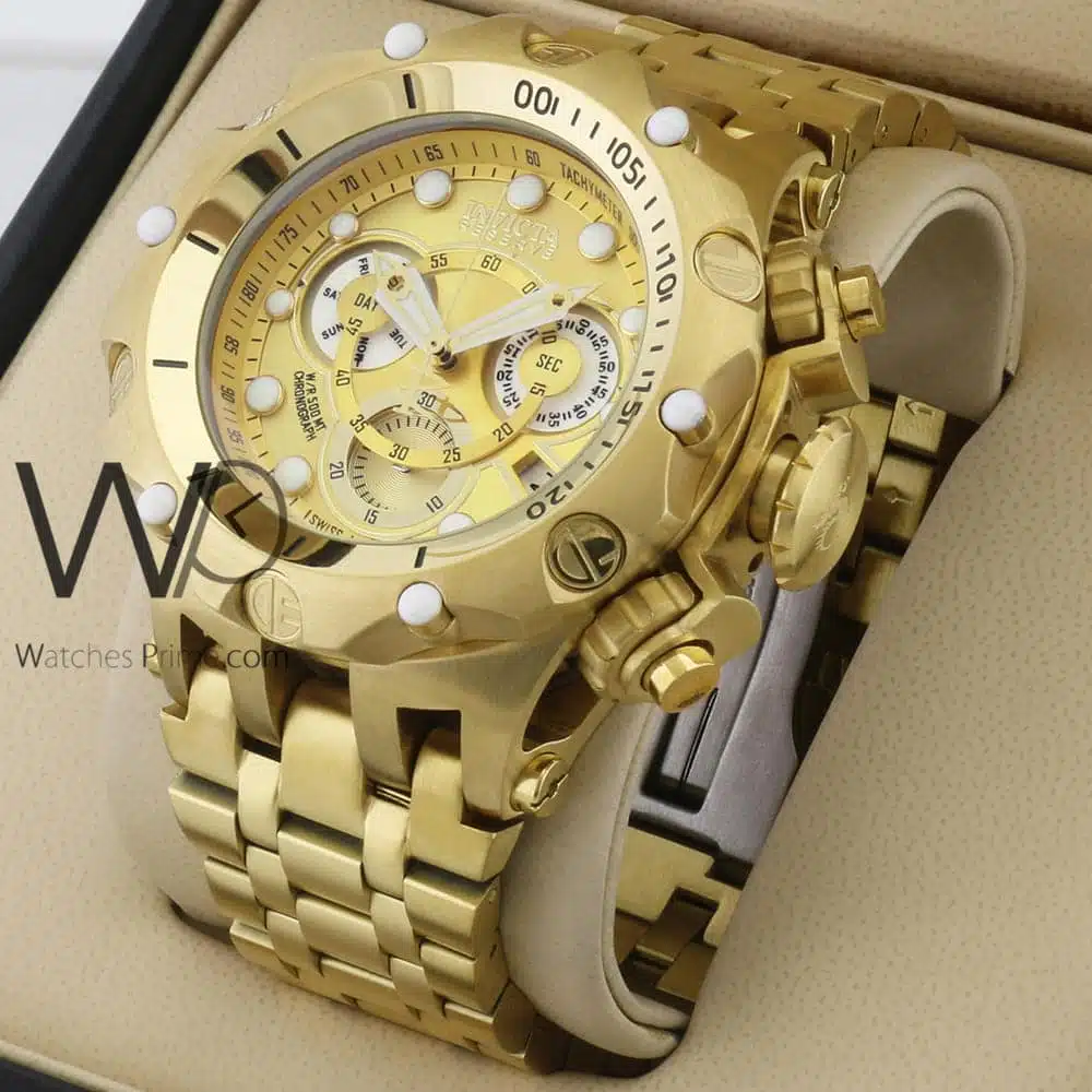 Invicta gold Watch for Men Chronograph | Watches Prime