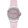 W0775l15 guess watch women pink jeans limelight