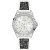W1096l1 guess watch women white rubber swirl