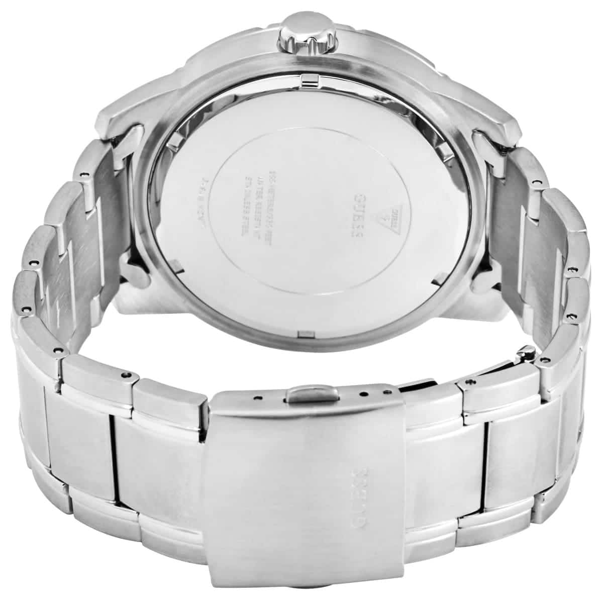 Guess Orologio Uomo Multi Dial Trek - Cronografo, Quadranti Giorno-Mese-24h, Cassa 46mm, Cinturino Acciaio, Impermeabile 10 ATM