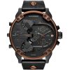 Dz7400 diesel watch men black leather mr daddy