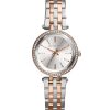 Mk3298 michael kors watch women silver rose gold metal petite darci