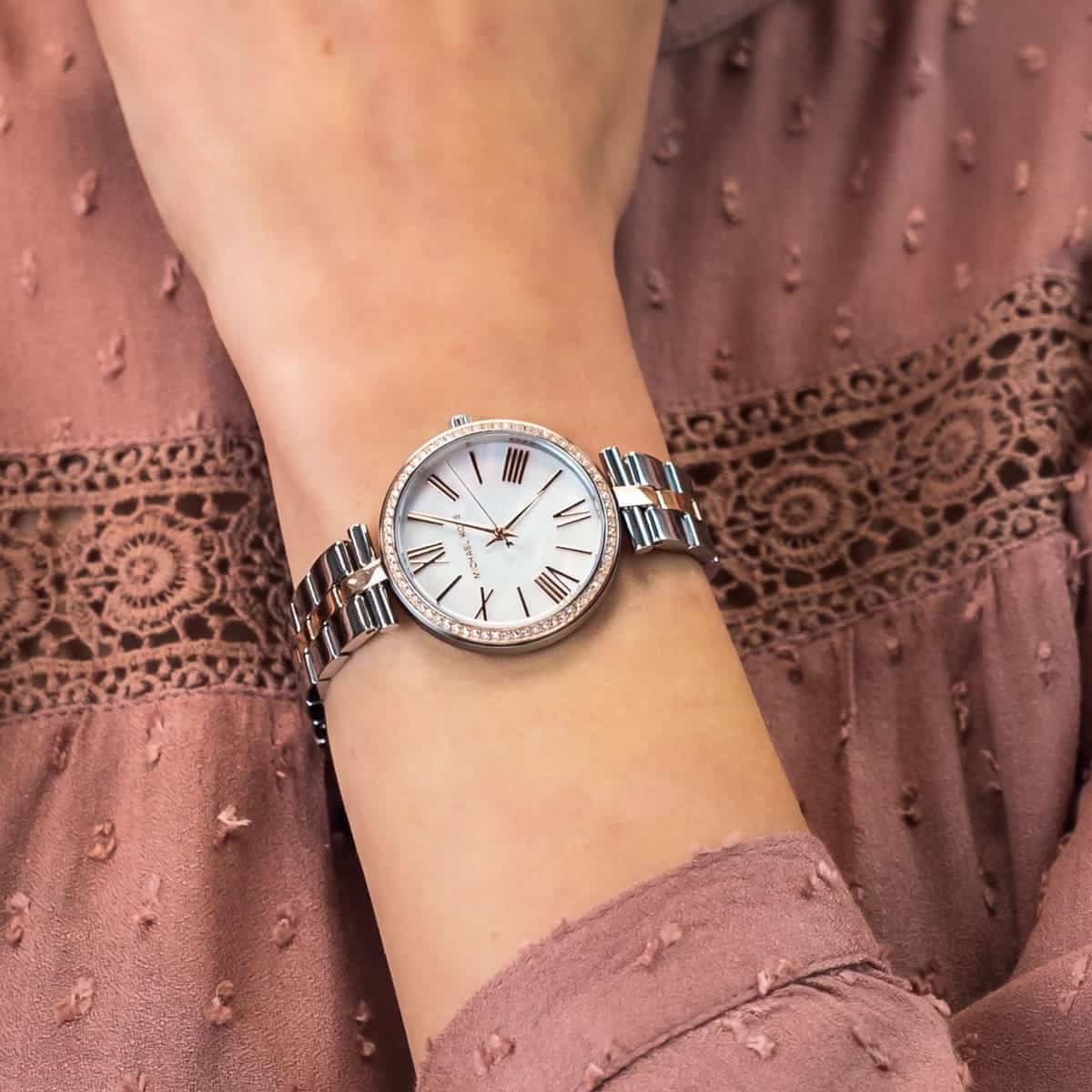 Michael Kors Mother Of Pearl Two-Tone Stainless Steel Maci MK3969 Women's  Wristwatch 34 mm Michael Kors | TLC