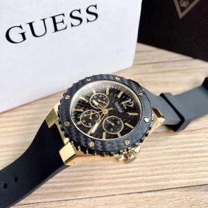 Guess Overdrive Black Dial Black Rubber Strap Watch for Women - W0149L4 main image 1