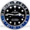 Rolex wall clock gmt master ii series black dial black and blue bezel