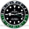 Rolex wall clock gmt master ii series black dial black and green bezel