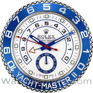 Rolex Wall Clock Yacht-Master II White Dial Blue Bezel
