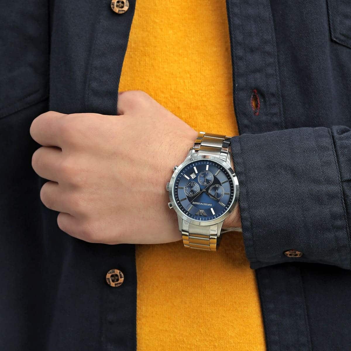 Buy EMPORIO ARMANI AR2448 Water-Resistant Chronograph Watch | Silver-Toned  Color Men | AJIO LUXE