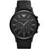 Ar2461 emporio armani watch men black leather renato