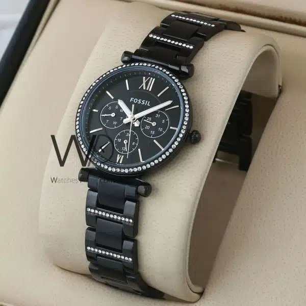 Fossil Watch For Women With Black Dial Stainless Steel Belt With Black Color